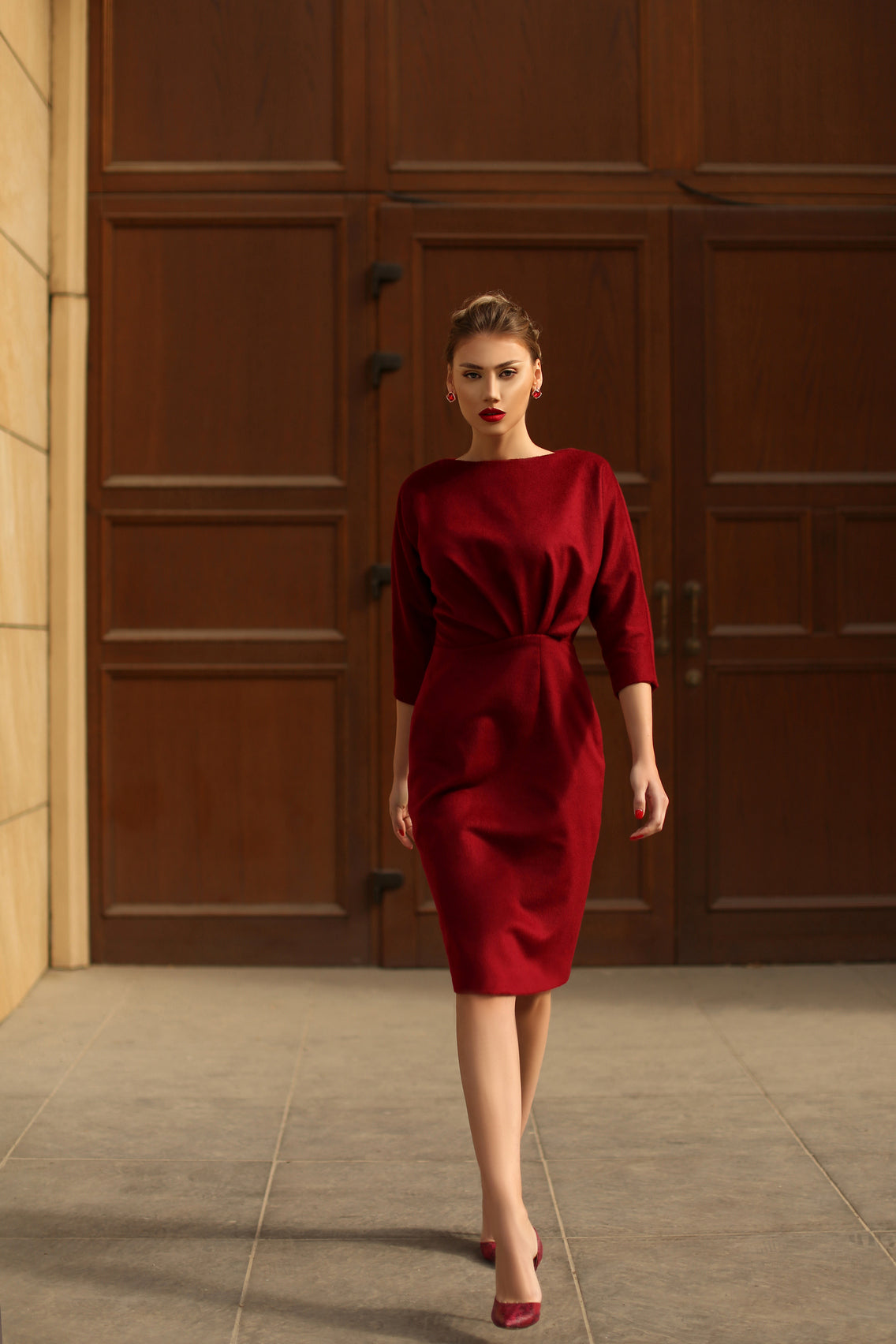 “Ambitious bordeaux” jurk