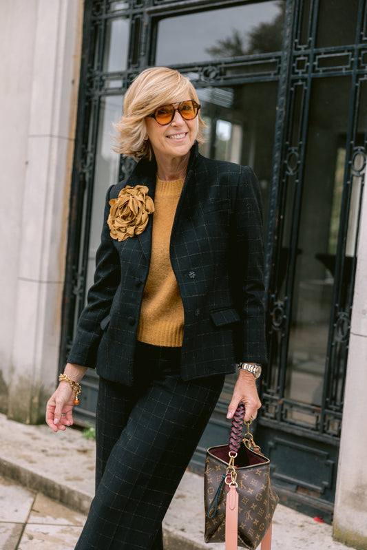 'The black checkered suit'